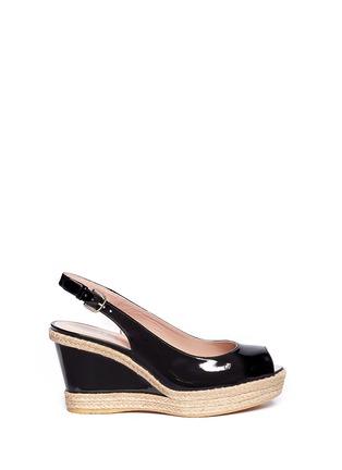 Main View - Click To Enlarge - STUART WEITZMAN - 'Jean' patent leather espadrille wedges