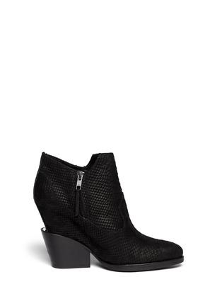 Main View - Click To Enlarge - ASH - 'Lula' concealed wedge python effect ankle boots