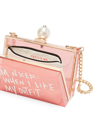 Detail View - Click To Enlarge - CECILIA MA - 'CHIC' faux pearl charm acrylic box clutch