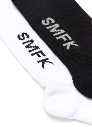 Detail View - Click To Enlarge - SMFK - 'Made in China' slogan jacquard socks 2-pack set