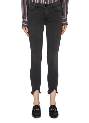 Main View - Click To Enlarge - FRAME - 'Le Skinny de Jeanne' triangle cutout cuff jeans