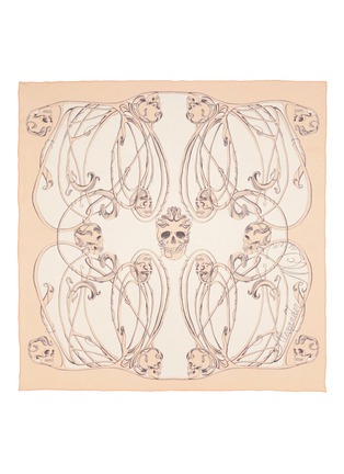 Detail View - Click To Enlarge - ALEXANDER MCQUEEN - 'Art Nouveau' skull silk scarf