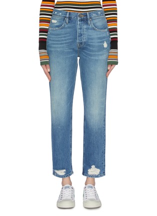 Main View - Click To Enlarge - FRAME - 'Le Pegged' ripped straight leg jeans