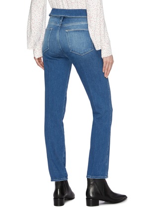 Back View - Click To Enlarge - FRAME - 'Le High Straight Fold Over' washed jeans