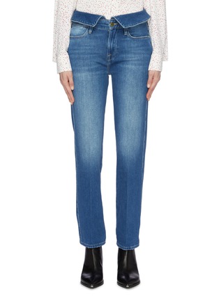 Main View - Click To Enlarge - FRAME - 'Le High Straight Fold Over' washed jeans