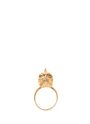 Main View - Click To Enlarge - ALEXANDER MCQUEEN - Crystal punk skull ring