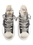 Figure View - Click To Enlarge - GOLDEN GOOSE - 'Francy' logo print leather toddler high top sneakers