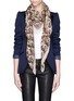 Figure View - Click To Enlarge - ALEXANDER MCQUEEN - Leopard and skull print silk scarf