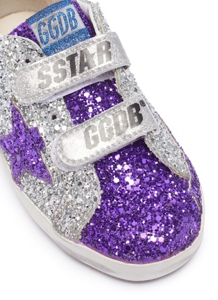 Detail View - Click To Enlarge - GOLDEN GOOSE - 'Superstar' coarse glitter toddler sneakers