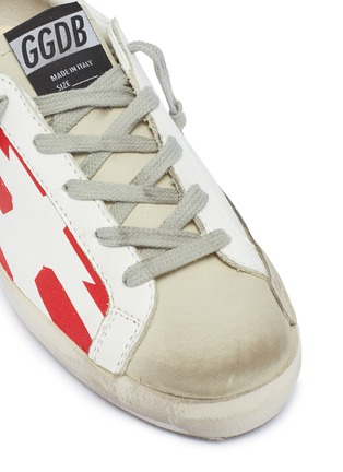 Detail View - Click To Enlarge - GOLDEN GOOSE - 'Superstar' flag print leather kids sneakers