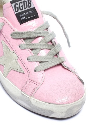 Detail View - Click To Enlarge - GOLDEN GOOSE - 'Superstar' cracked leather toddler sneakers