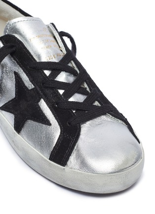 Detail View - Click To Enlarge - GOLDEN GOOSE - 'Superstar' metallic leather kids sneakers