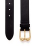 Detail View - Click To Enlarge - ALEXANDER MCQUEEN - Twin skull buckle leather belt