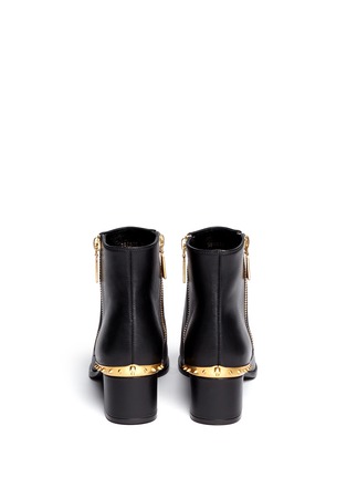 Back View - Click To Enlarge - ALEXANDER MCQUEEN - Stud heel counter leather ankle boots