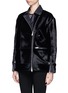 Front View - Click To Enlarge - WHISTLES - Shearling leather biker jacket