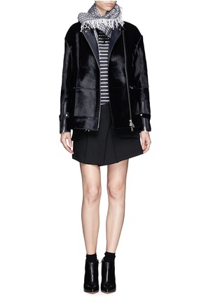 Figure View - Click To Enlarge - WHISTLES - Shearling leather biker jacket