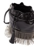 Detail View - Click To Enlarge - MIU MIU - Glass crystal fringe leather bucket bag