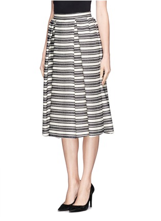 Front View - Click To Enlarge - WHISTLES - 'Ivy' stripe midi skirt