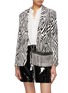 Front View - Click To Enlarge - MIU MIU - Glass crystal fringe leather bum bag