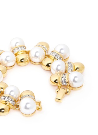 Detail View - Click To Enlarge - KENNETH JAY LANE - Two row glass pearl crystal bracelet