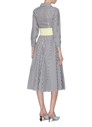 Back View - Click To Enlarge - STAUD - 'Harper' contrast waistband stripe dress