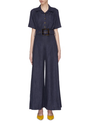 Main View - Click To Enlarge - STAUD - 'Zissou' buckle belted wide leg jumpsuit