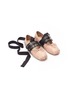 Detail View - Click To Enlarge - MIU MIU - Lace-up buckled strap ballet flats