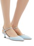 Figure View - Click To Enlarge - MIU MIU - Strass heel strappy patent leather pumps