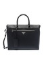 Main View - Click To Enlarge - PRADA - Logo plate saffiano leather messenger bag