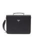 Main View - Click To Enlarge - PRADA - Logo plate saffiano leather document messenger bag