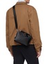 Figure View - Click To Enlarge - PRADA - Logo plate mini saffiano leather messenger bag
