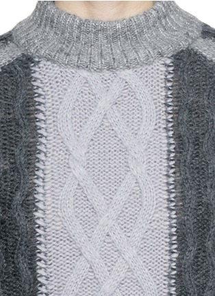 Detail View - Click To Enlarge - WHISTLES - 'Akira' colourblock cable knit sweater