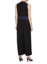 Back View - Click To Enlarge - AKIRA NAKA - Buckled drape front wide leg jumpsuit