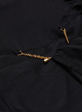  - AKIRA NAKA - Chain tacked drape panel cotton-silk shirt
