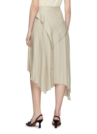 Back View - Click To Enlarge - AKIRA NAKA - Panelled pleated asymmetric skirt
