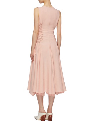 Back View - Click To Enlarge - MATÉRIEL - Lace-up side sleeveless midi dress