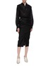 Figure View - Click To Enlarge - MATÉRIEL - Buckled cross front wool midi skirt