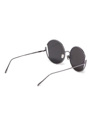 Figure View - Click To Enlarge - LINDA FARROW - 'Quarry' metal cutout round sunglasses