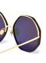 Detail View - Click To Enlarge - LINDA FARROW - Acetate rim metal oversized octagon frame sunglasses