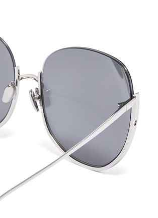 Detail View - Click To Enlarge - LINDA FARROW - 'Kennedy' mirror metal oversized round sunglasses
