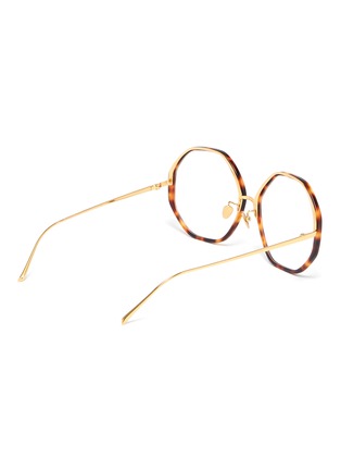 Figure View - Click To Enlarge - LINDA FARROW - Tortoiseshell acetate oversized octagon frame optical glasses