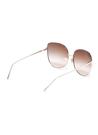 Figure View - Click To Enlarge - LINDA FARROW - 'Kennedy' mirror metal oversized round sunglasses