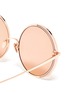 Detail View - Click To Enlarge - LINDA FARROW - Contrast rim metal round sunglasses