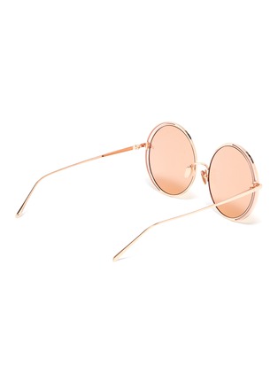 Figure View - Click To Enlarge - LINDA FARROW - Contrast rim metal round sunglasses