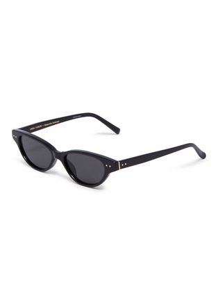 Main View - Click To Enlarge - LINDA FARROW - Acetate narrow cat eye sunglasses