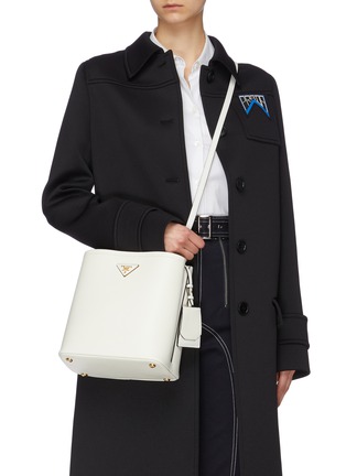 Figure View - Click To Enlarge - PRADA - 'Double' small leather tote