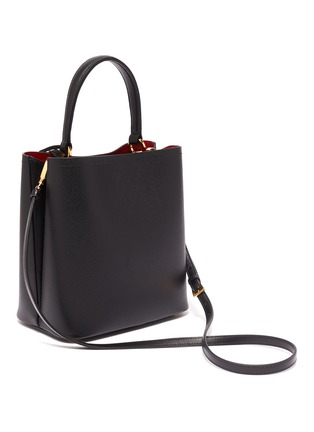 Detail View - Click To Enlarge - PRADA - 'Double' small leather tote bag