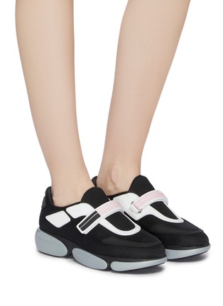 Figure View - Click To Enlarge - PRADA - 'Cloudbust' textile hook-and-loop strap panelled sneakers