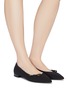 Figure View - Click To Enlarge - PRADA - Logo bow skimmer flats