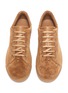Detail View - Click To Enlarge - GIANVITO ROSSI - Leather collar suede sneakers